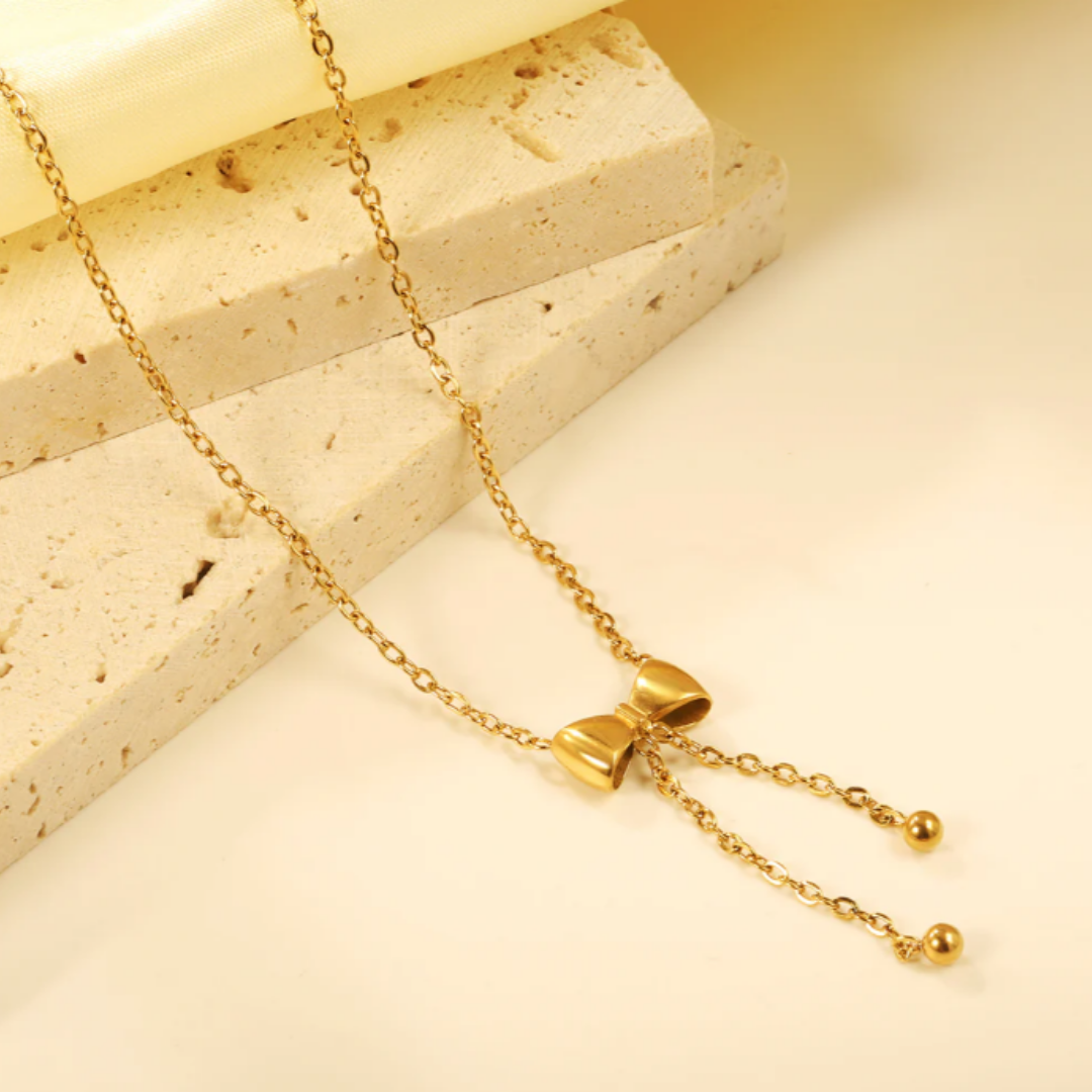 Dainty Bow Drop Necklace