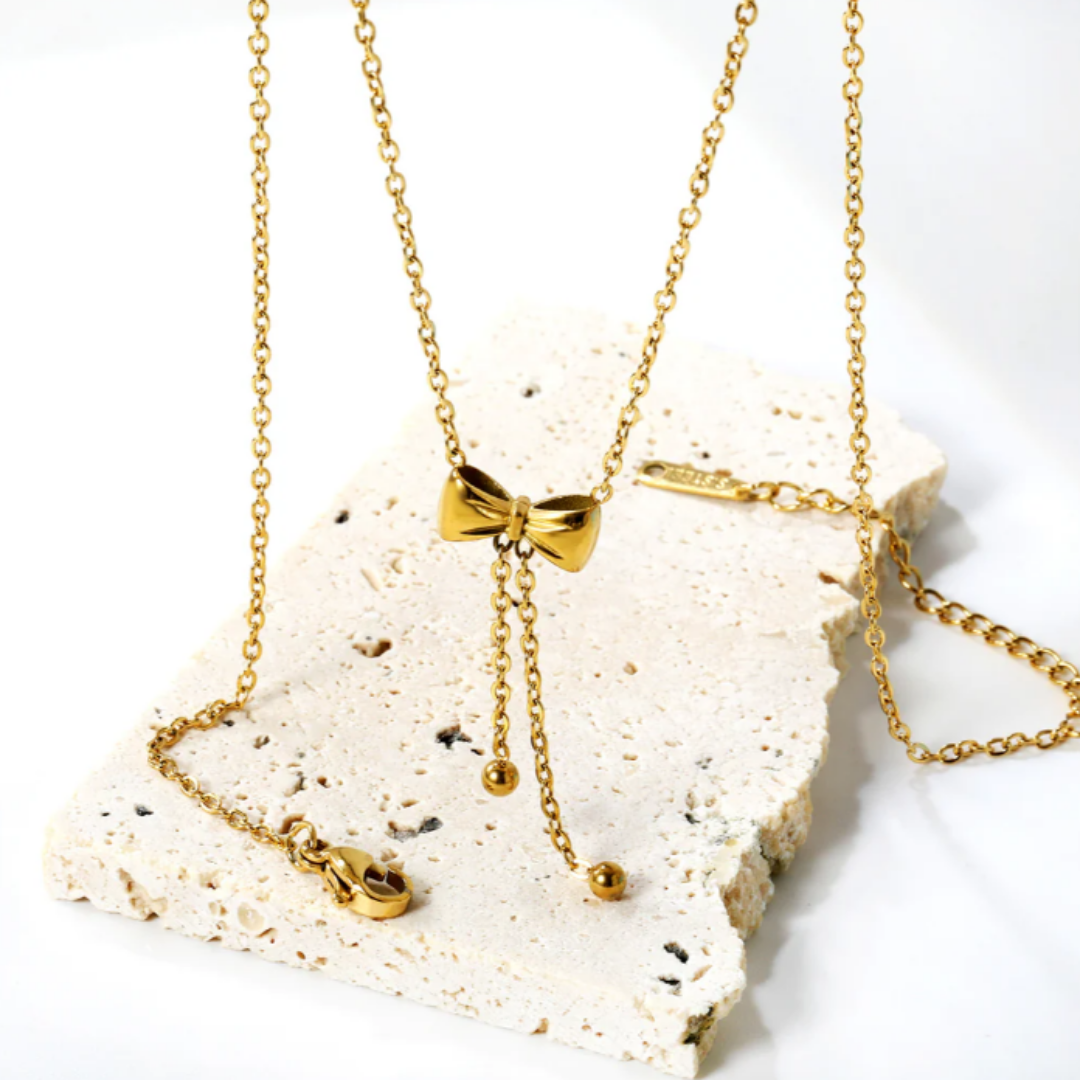 Dainty Bow Drop Necklace