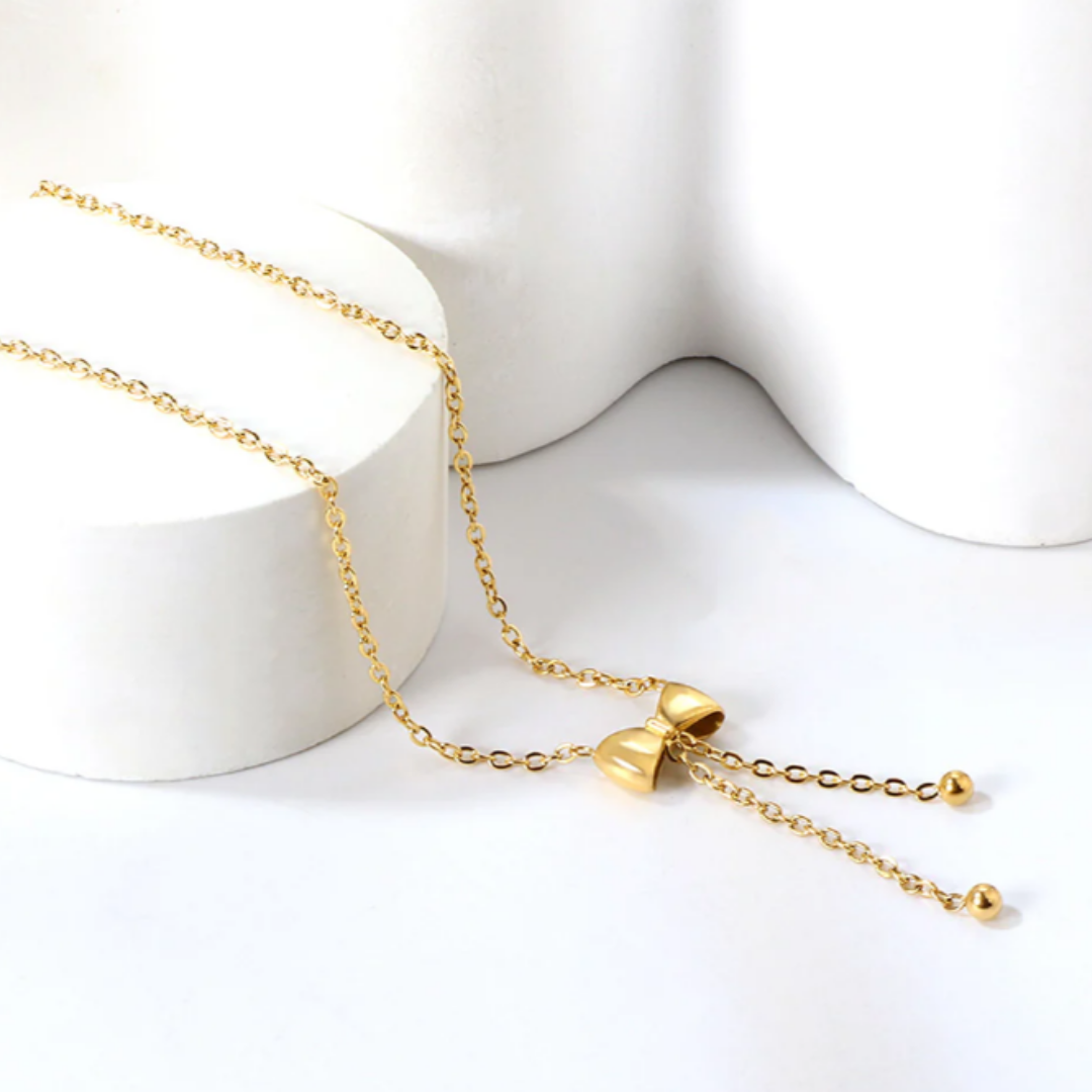 Dainty Bow Drop Necklace