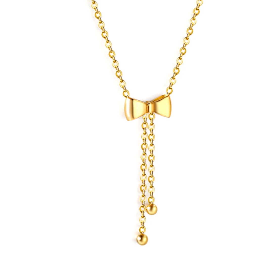 Dainty Bow Drop Necklace
