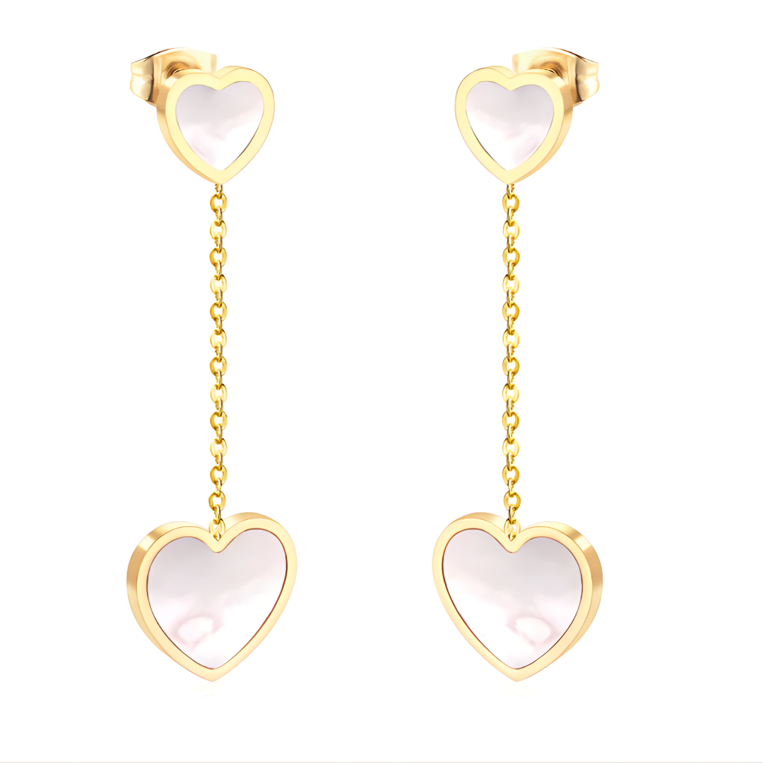 Mother of Pearl Heart Earrings