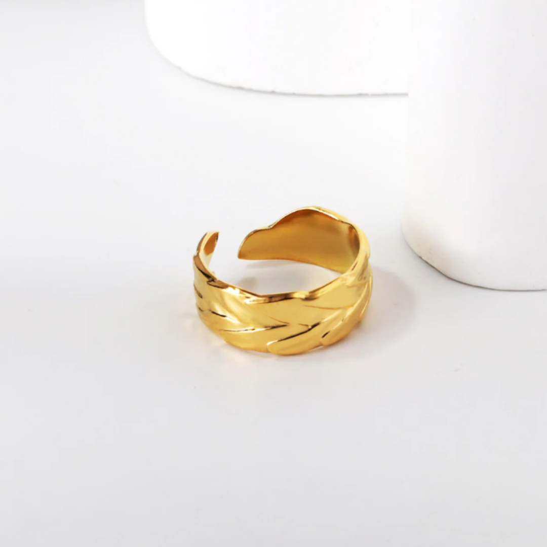 Golden Feather Ring
