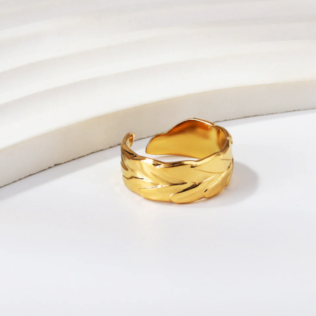 Golden Feather Ring