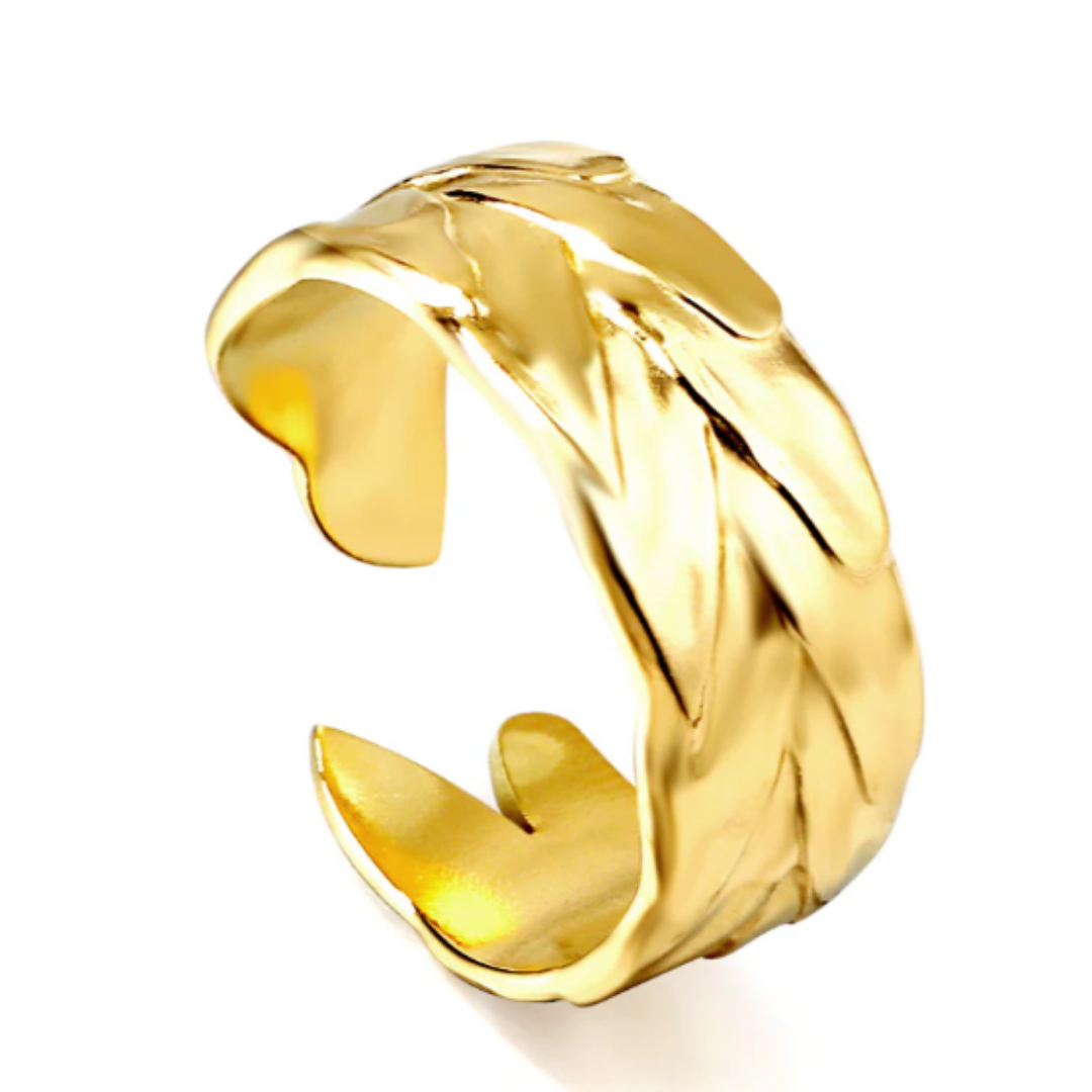 Golden Feather Ring