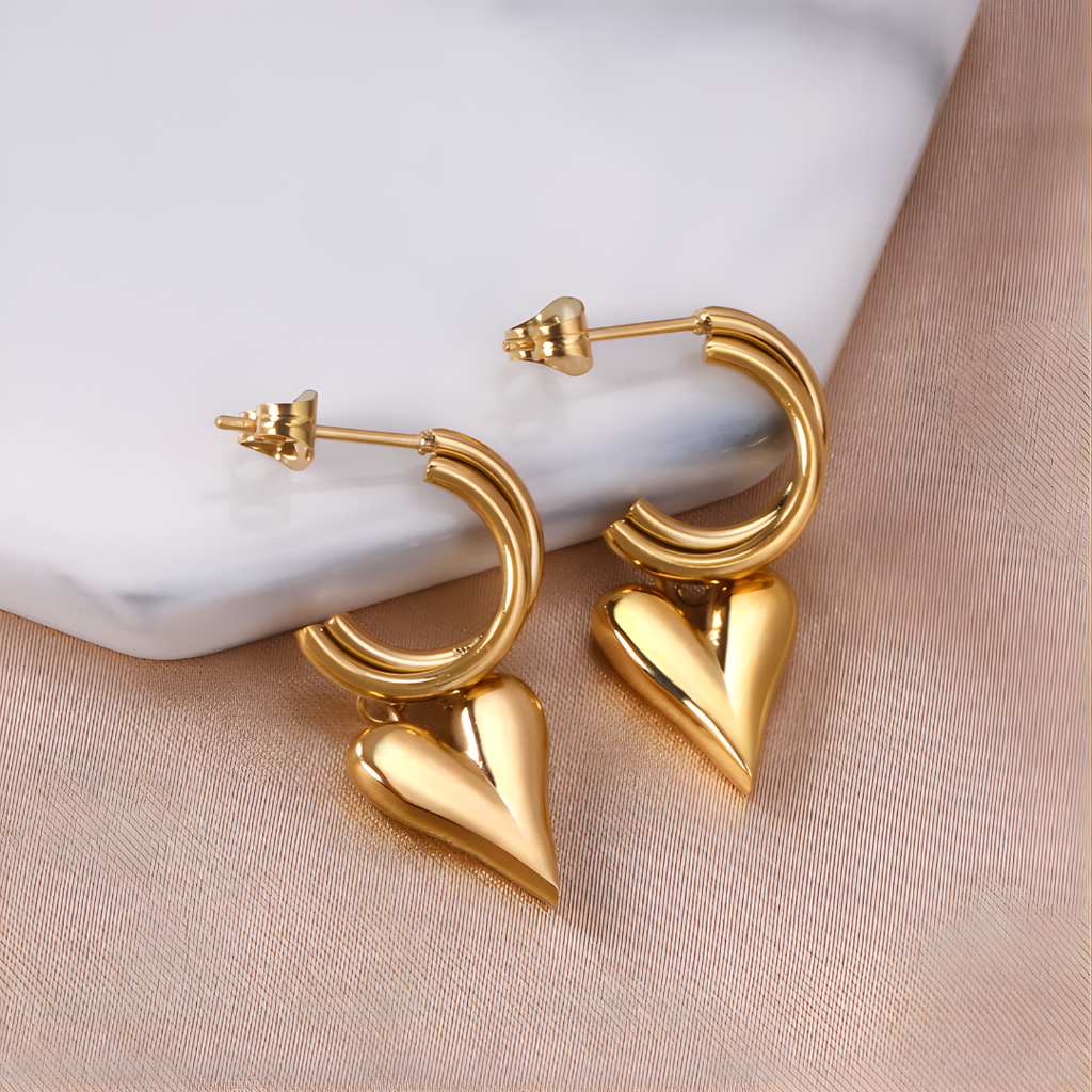 Curl & Heart Earrings