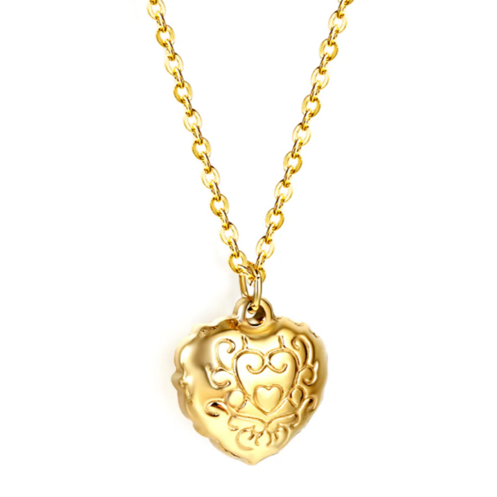 Vintage Heart & Shell Necklace