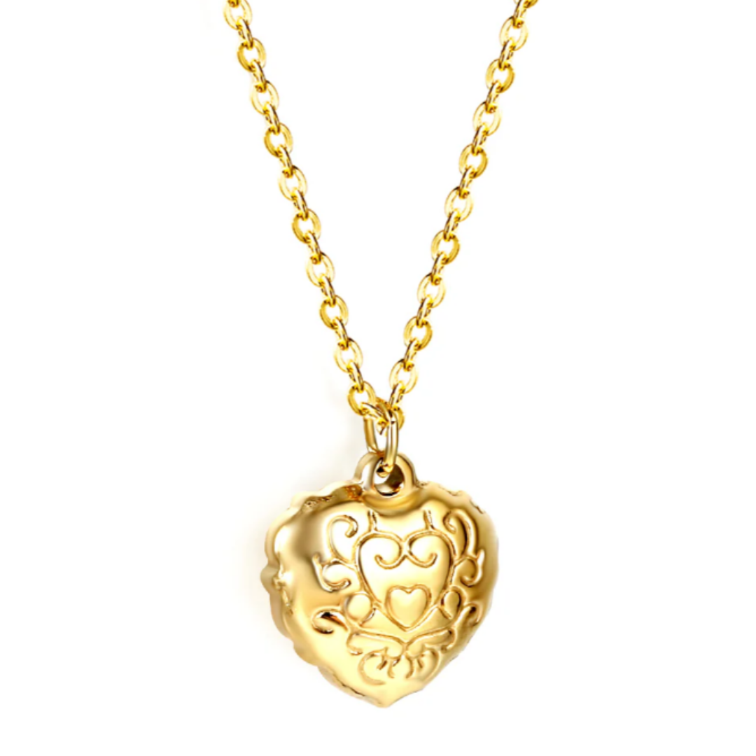 Vintage Heart & Shell Necklace