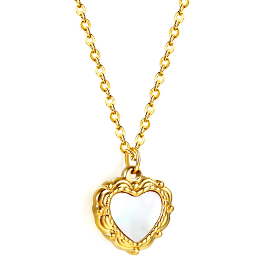 Vintage Heart & Shell Necklace