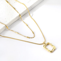 Layered Square Pendant Necklace