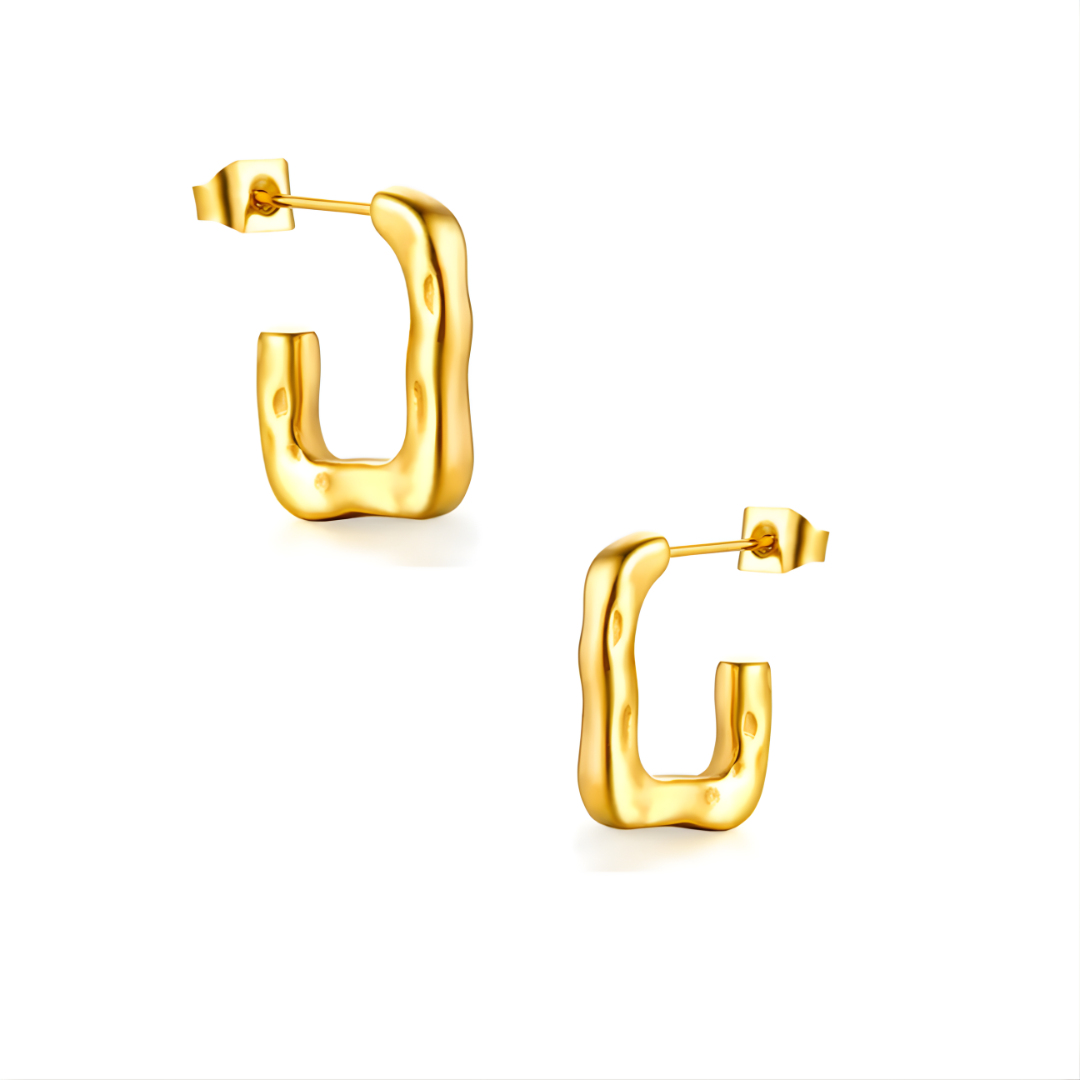 Textured Square Hoop Earrings