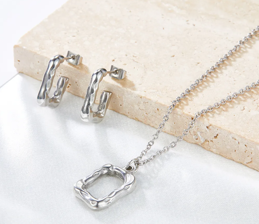 Textured Square Necklace